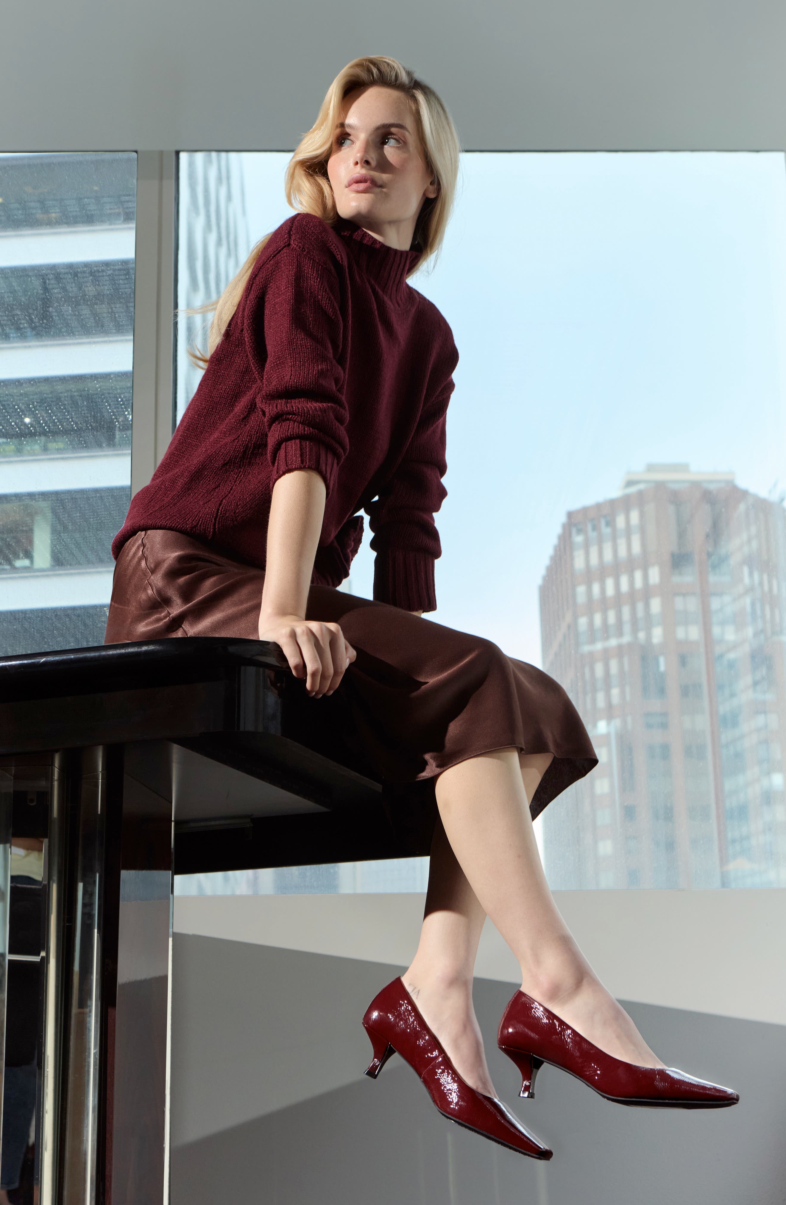 Donald Pliner Kimbra Square Toe Pump, Alternate, color, Bordeaux