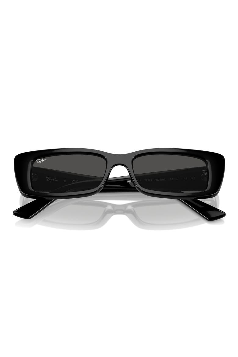 Teru 54mm Rectangular Sunglasses, Main, color, BLACK