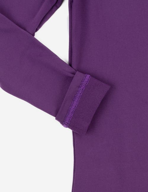 Leveret Kids Solid Thermal Pajamas In Purple