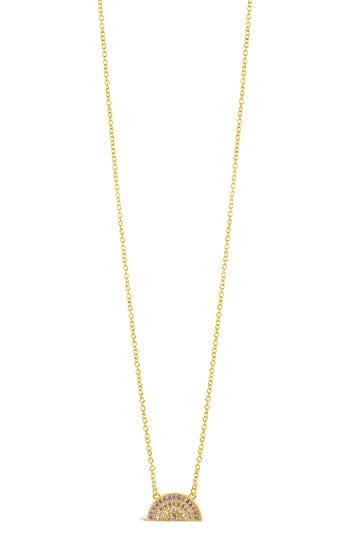 Sterling Forever Shades Of Rainbow Cubic Zirconia Pendant Necklace In Gold