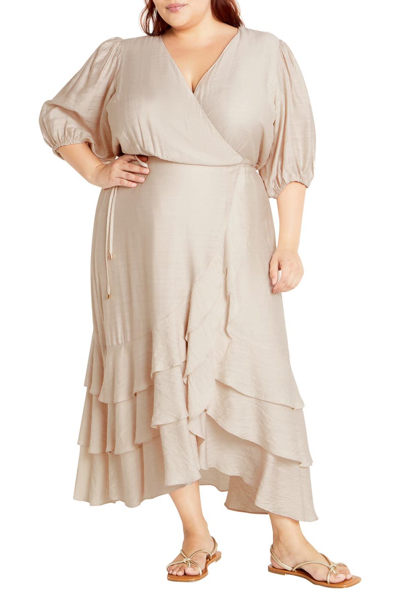 Bea Wrap Dress, Main, color, OAT