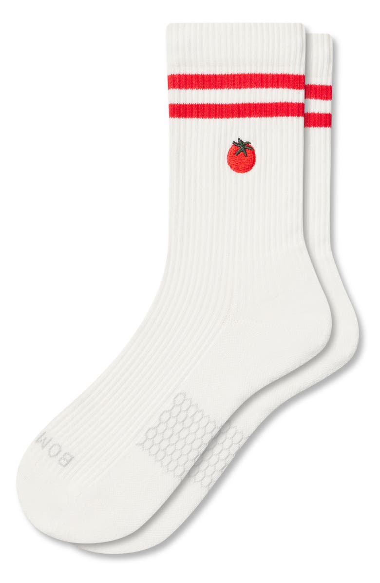 Bombas Tomato Modern Rib Quarter Socks, Main, color, 