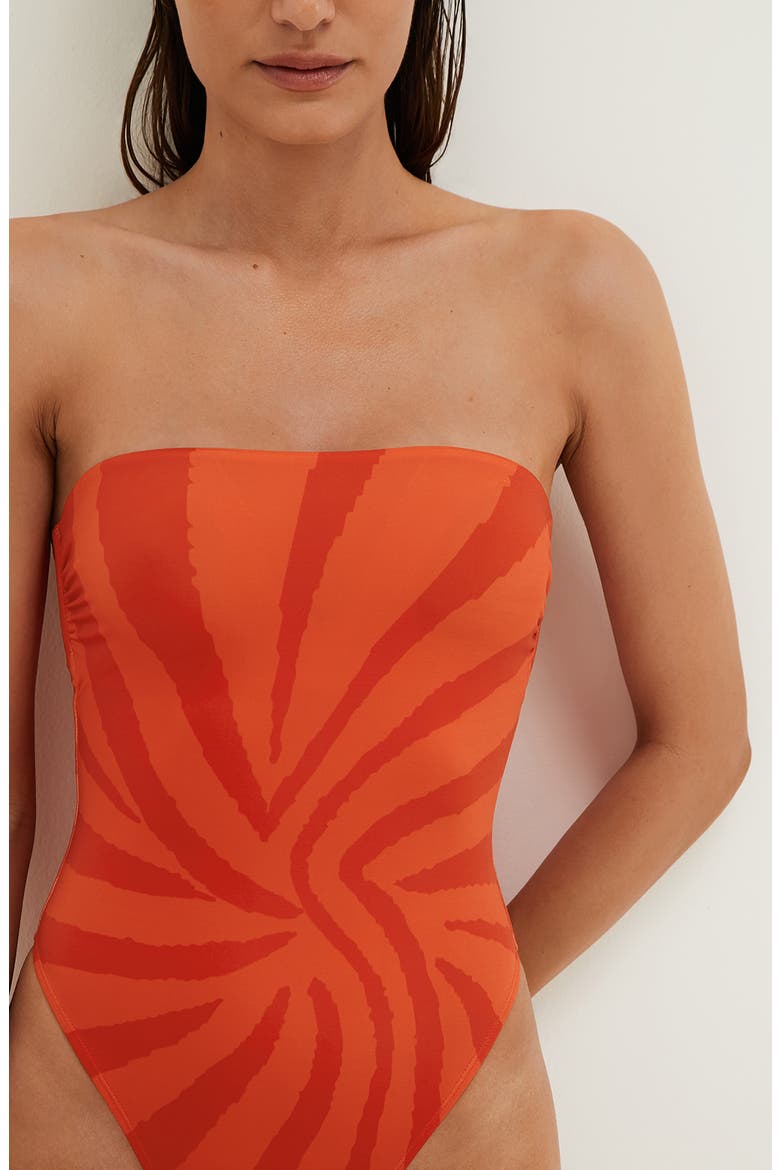 Cherie Farah Strapless One-Piece Swimsuit, Alternate, color, CHERIE