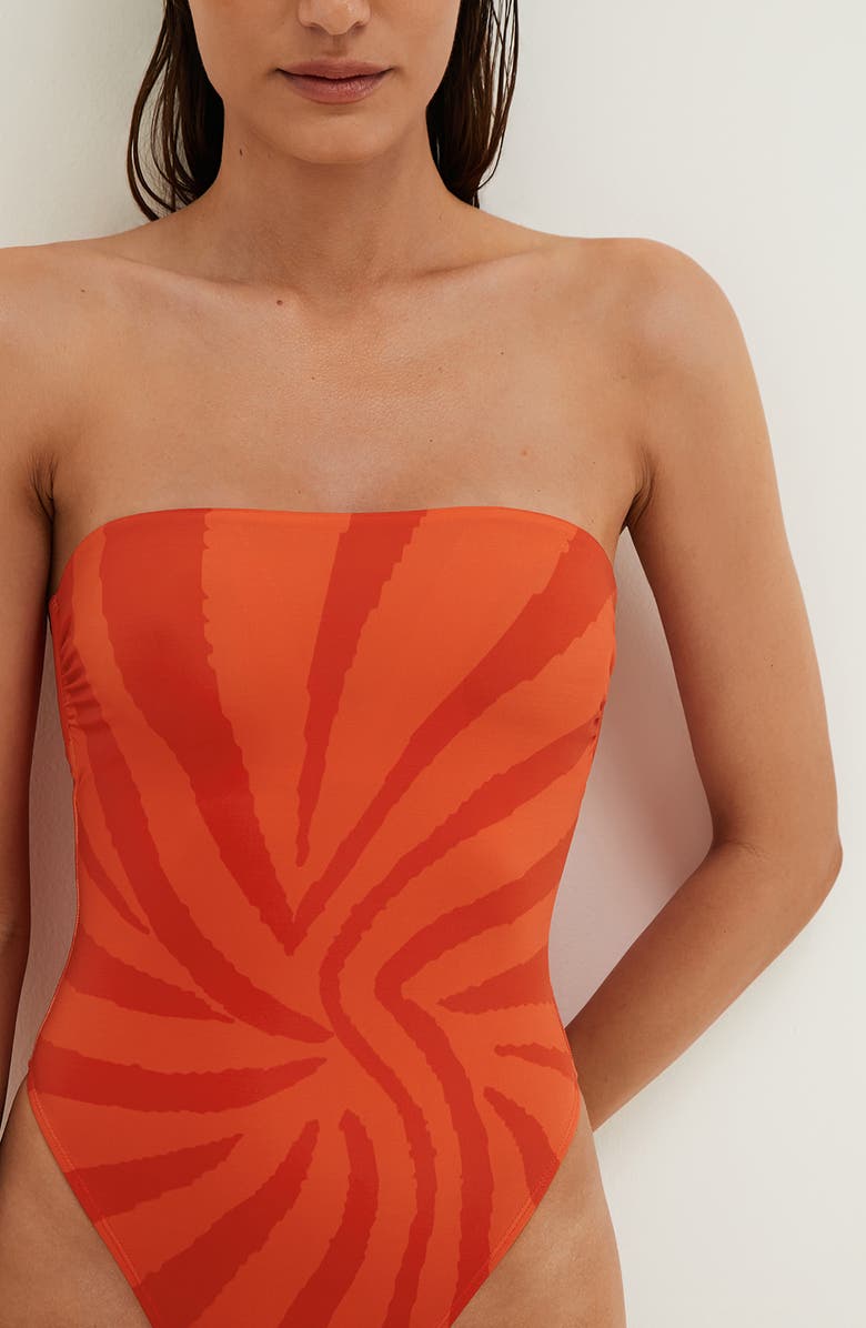 ViX Paula Hermanny Cherie Farah Strapless One-Piece Swimsuit, Alternate, color, 