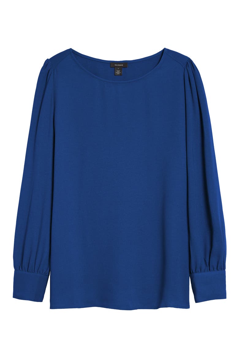 Long Sleeve Blouse, Main, color, BLUE MONACO