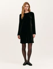 Finery London Hattie Velvet Round Neck Short Dress