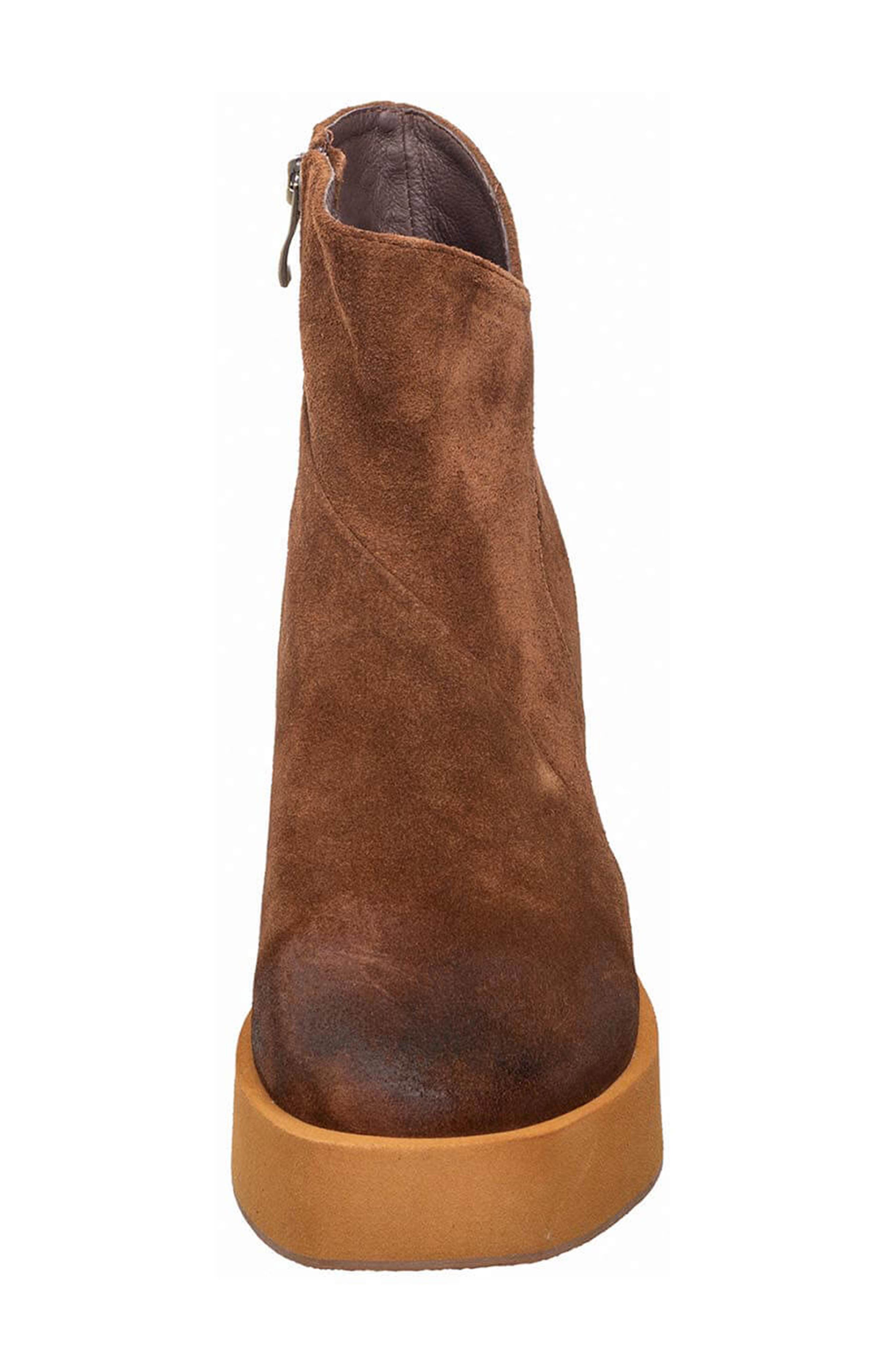 Suede Platform Wedge Boot, Alternate, color, CHOCOLATE