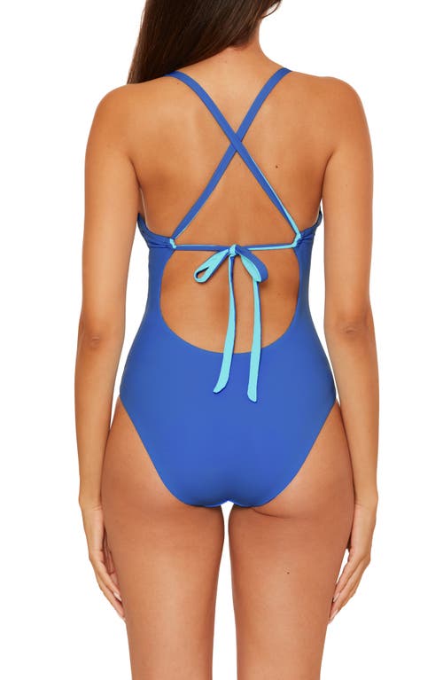 Becca Reversible One-piece Swimsuit In Blue