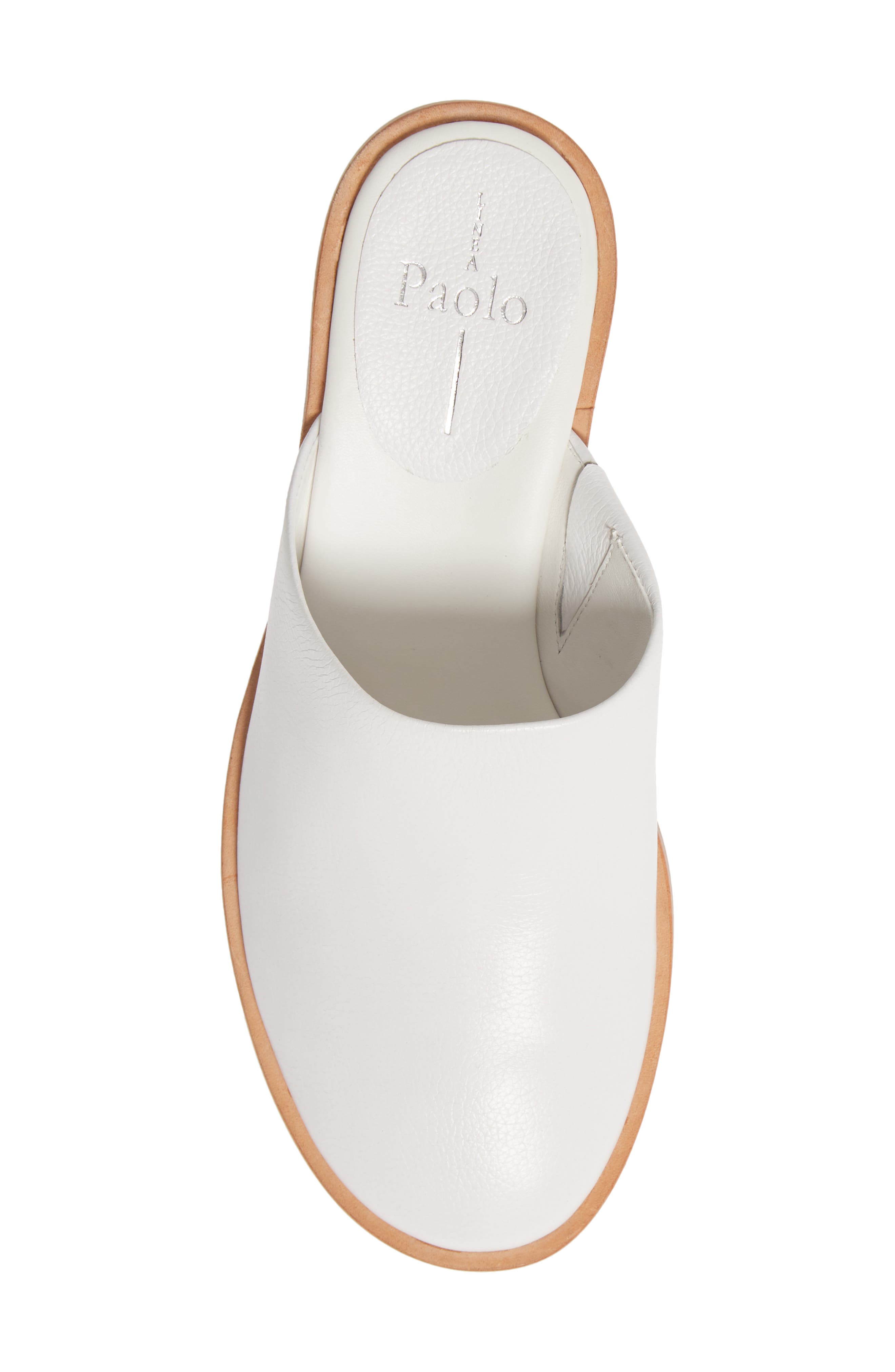 Emeline Mule, Alternate, color, WHITE NAPPA LEATHER
