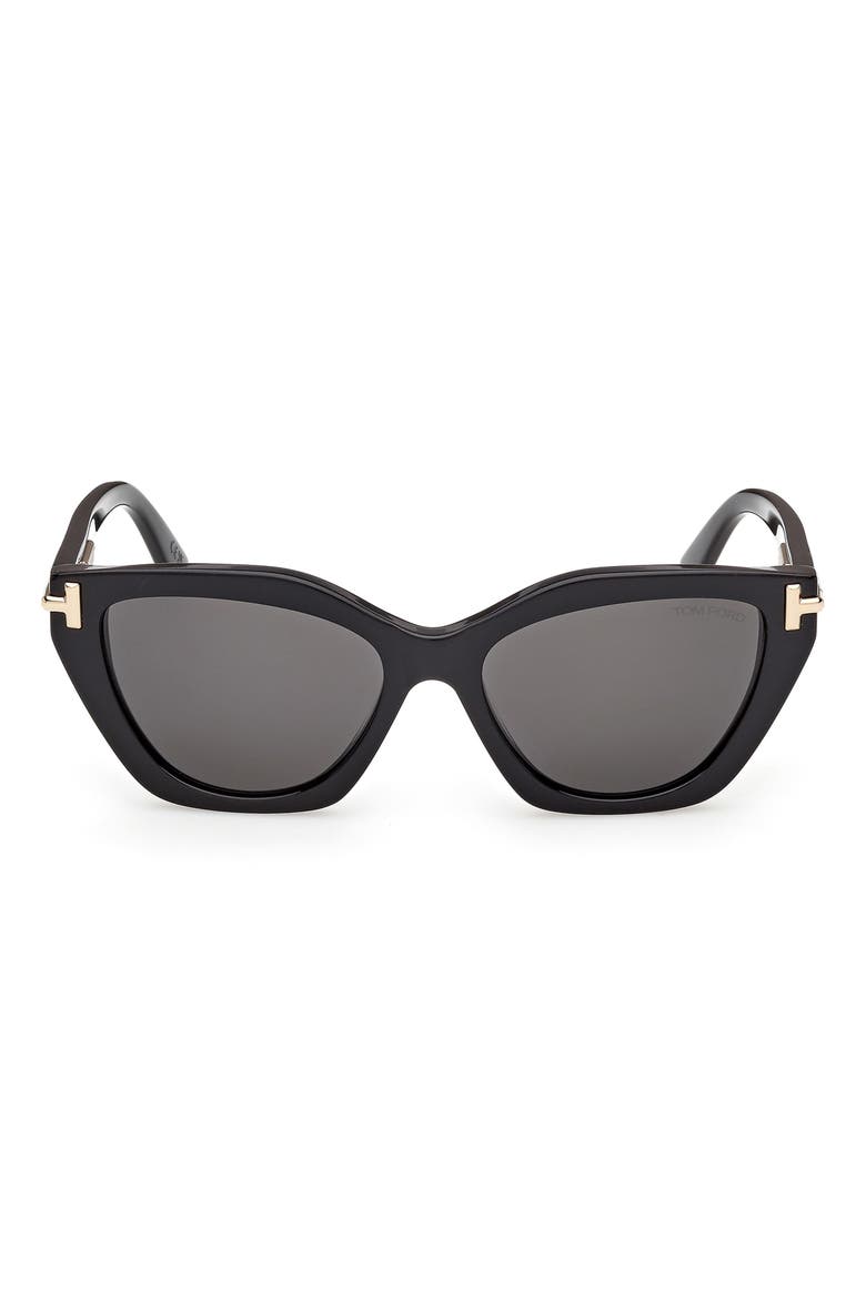 55mm Butterfly Sunglasses, Main, color, BLACK YELLOW GOLD / SMOKE