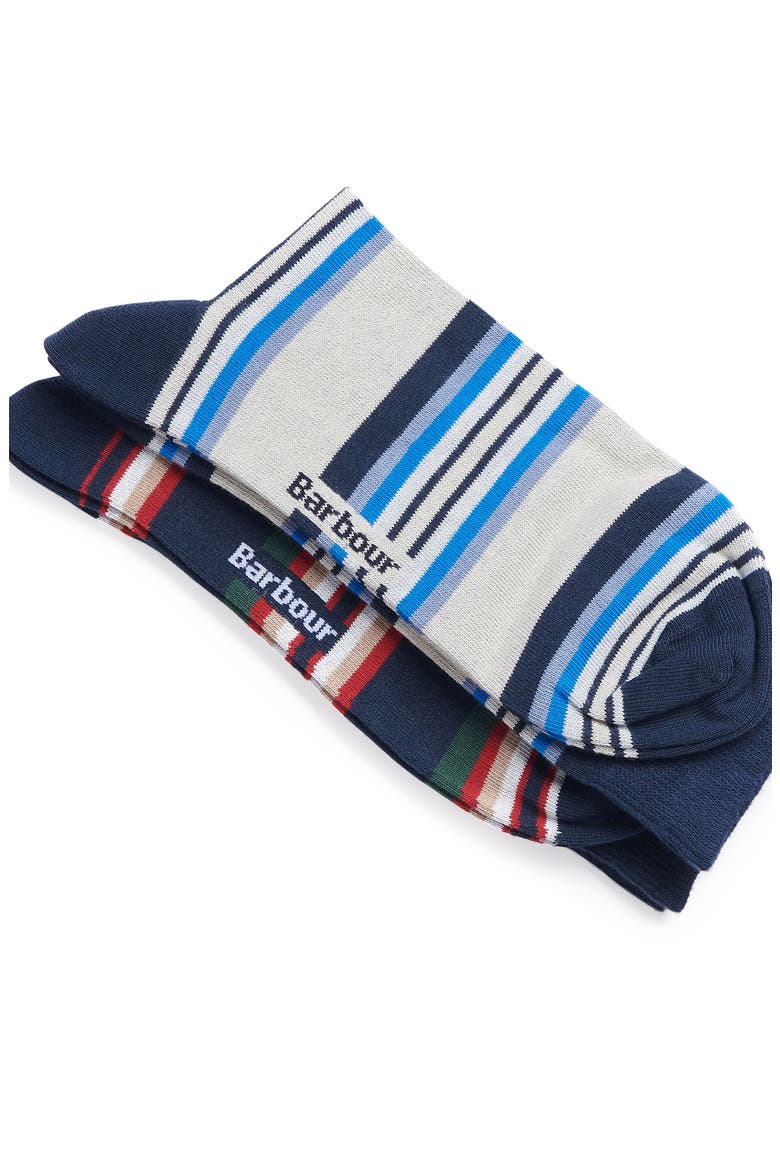 Assorted 2-Pack Summer Stripe Cotton Blend Dress Socks, Alternate, color, NAVY MIX