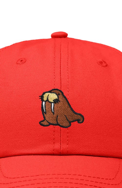 Dalix Walrus Embroidered Outdoor Cap In Red
