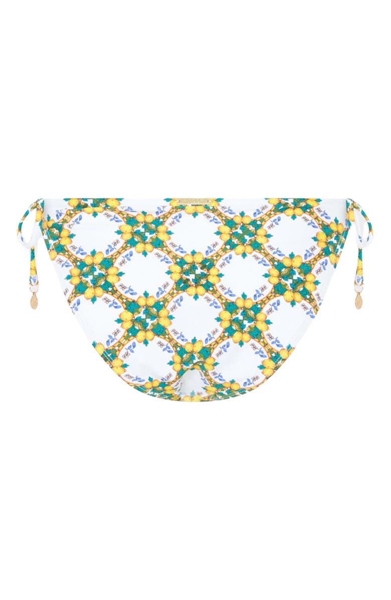 Milly Lemon Tile Bikini Bottoms, Alternate, color, White Multi
