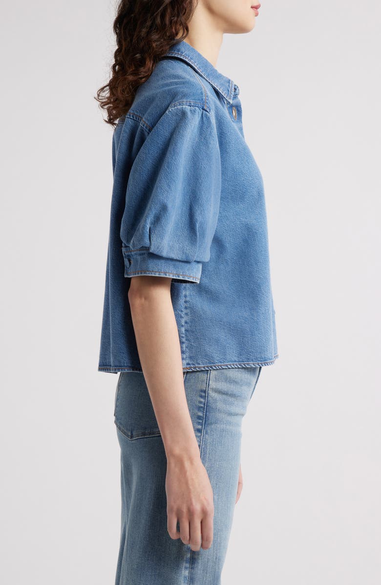 FRAME The Billow Sleeve Denim Shirt, Alternate, color, Subtle