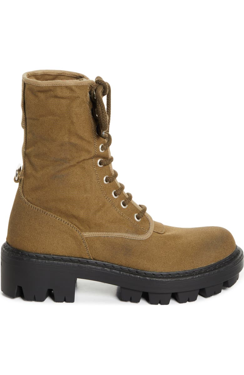 Prada Canvas Combat Boot, Alternate, color, Militare