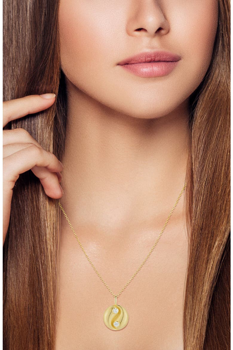 Yin Yang Pendant Necklace, Alternate, color, GOLD