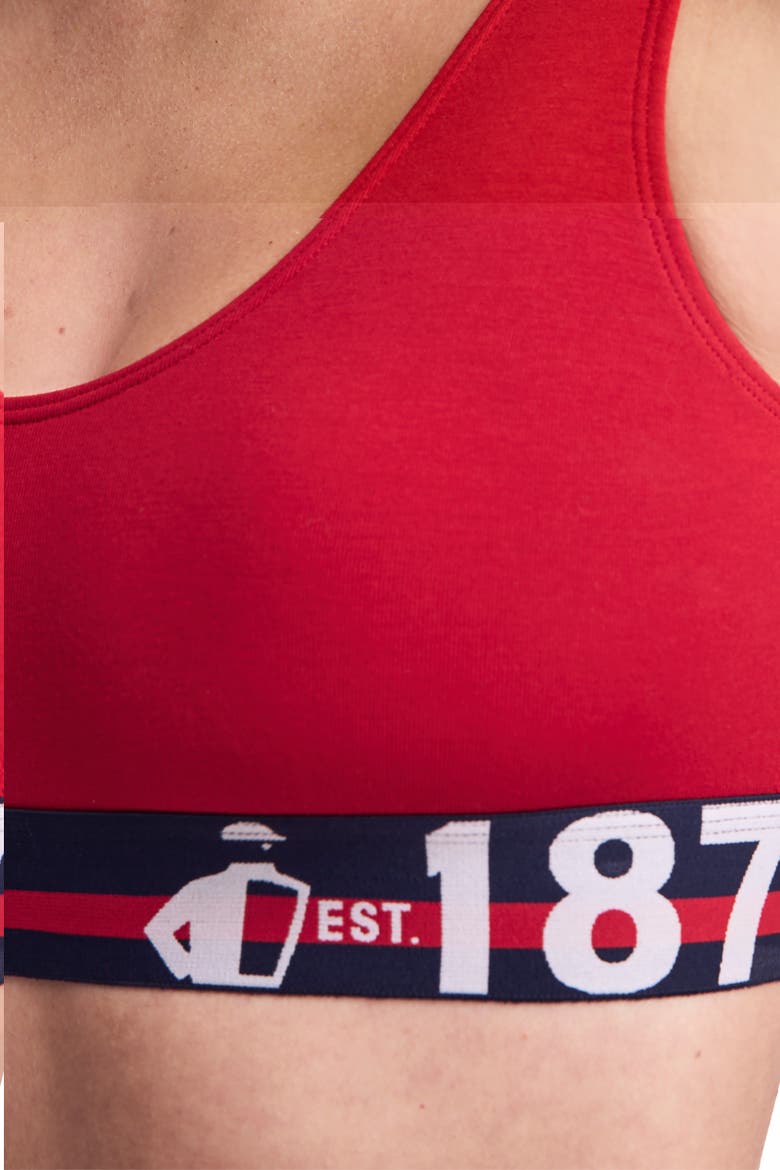 Women's 1876 Collection Cotton Stretch Bralette, Alternate, color, 1876 Vivid Red