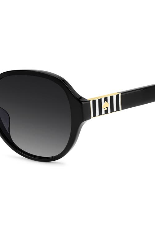Kate Spade New York Emalie 56mm Gradient Oval Sunglasses In Black/dark Grey Sf
