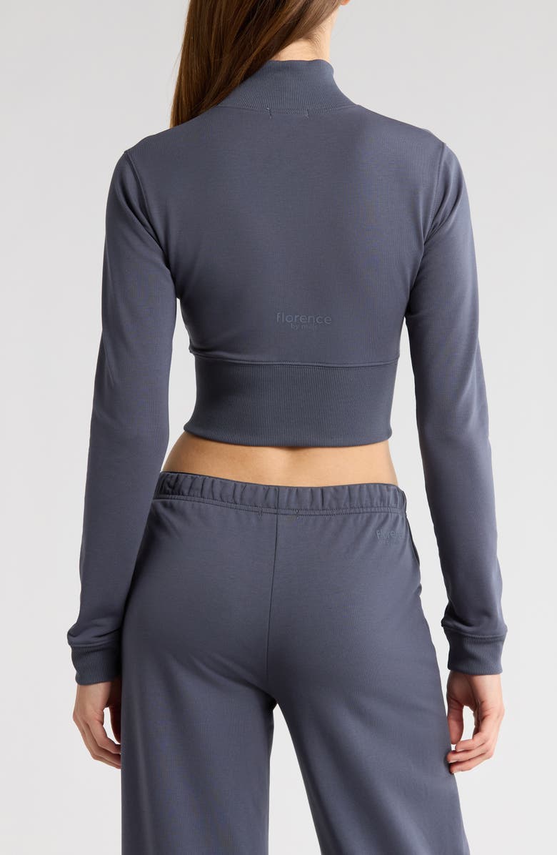 Florence by Mills Crop Stretch Cotton Blend Track Jacket, Alternate, color, Grisaille