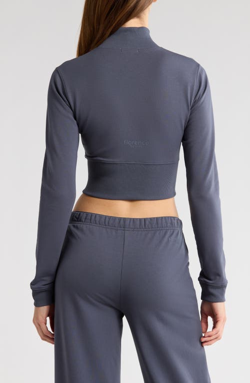 Florence By Mills Crop Stretch Cotton Blend Track Jacket In Grisaille