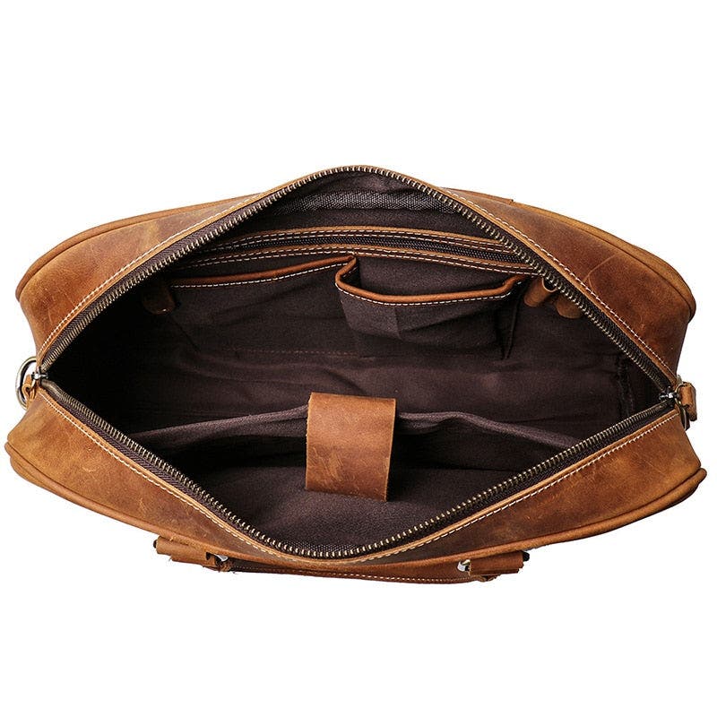 STEEL HORSE LEATHER The Bjorn Leather Laptop Bag | Vintage Leather Briefcase, Alternate, color, Brown