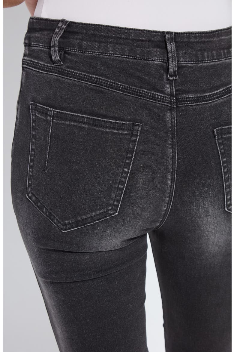 Estelle Pull-On High Waist Flare Jeans, Alternate, color, DISTRESSED BLACK