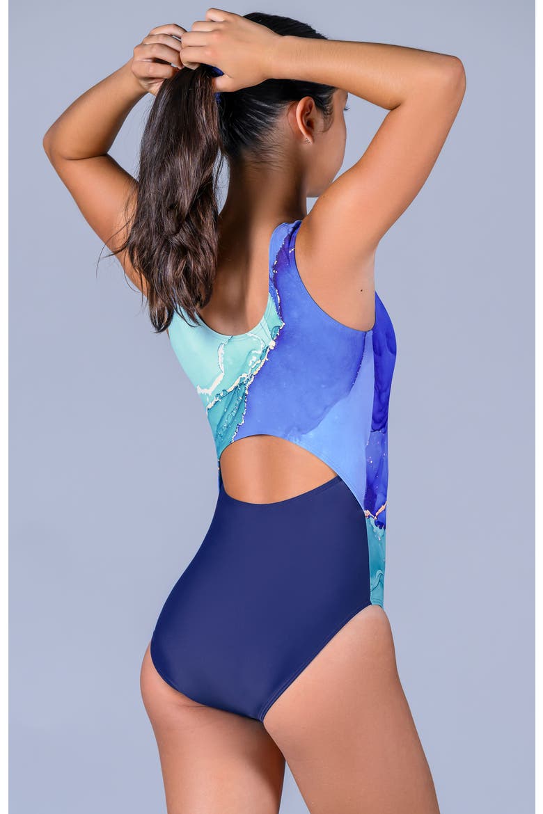 Tidal Wave Leotard, Alternate, color, Tidal Wave