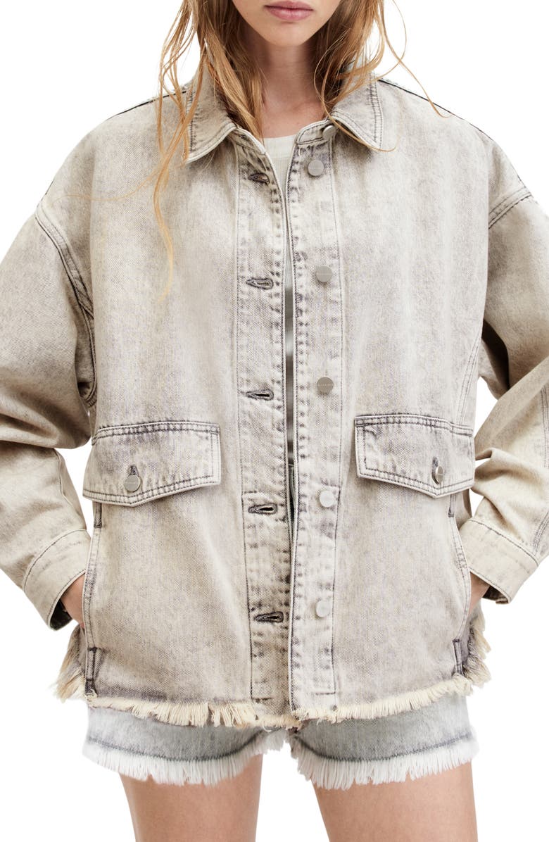 AllSaints Hettie Denim Shacket, Alternate, color, 