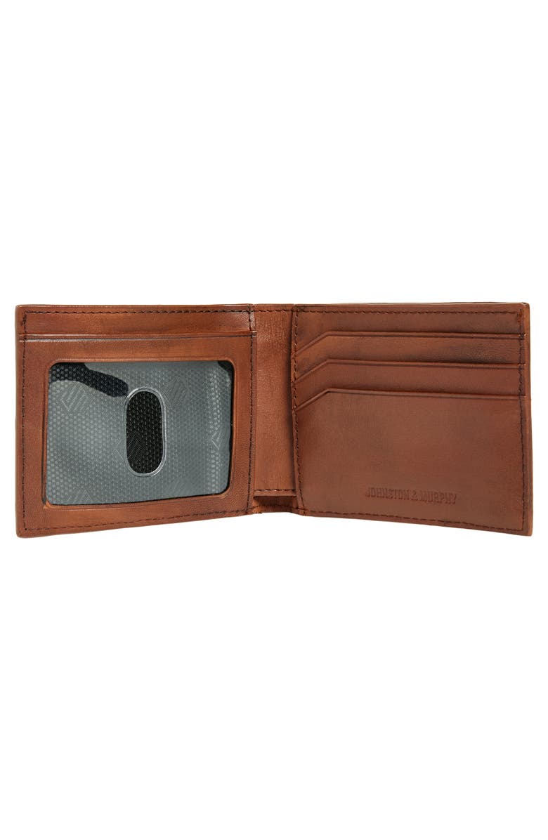 Johnston & Murphy Basketweave Leather Bifold Wallet, Alternate, color, 