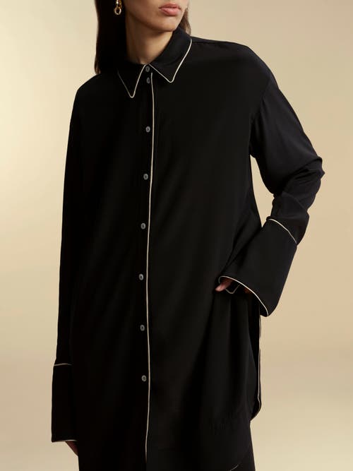 Marina Moscone Alex Shirt With Piping In Black
