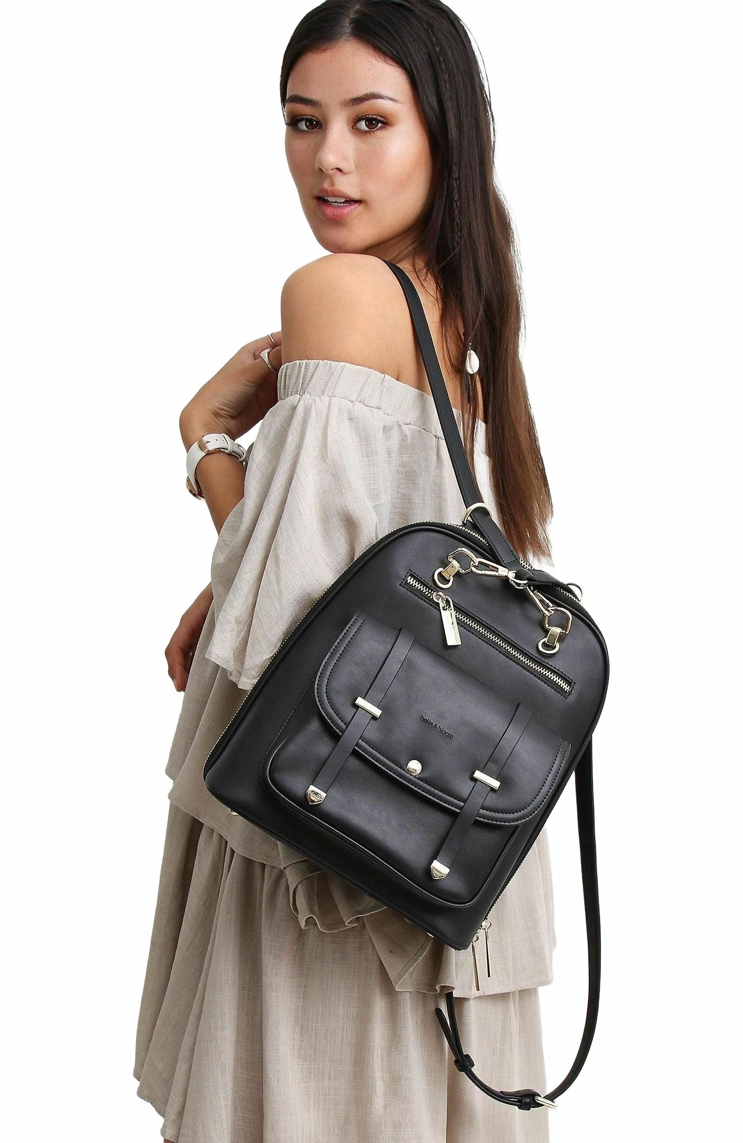 Belle & Bloom 5th Ave Leather Backpack, Alternate, color, Black