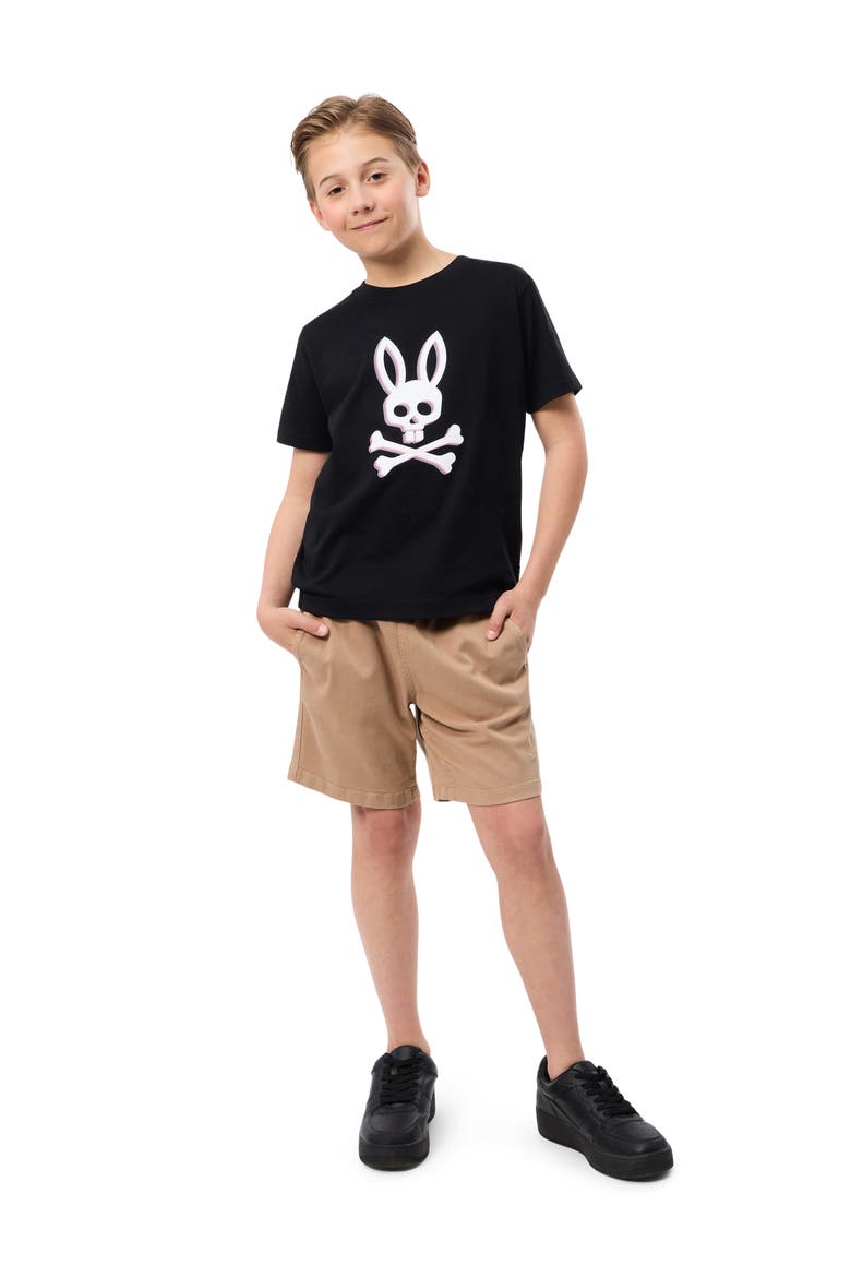Kids' Bunny Pima Cotton Graphic T-Shirt, Alternate, color, BLACK