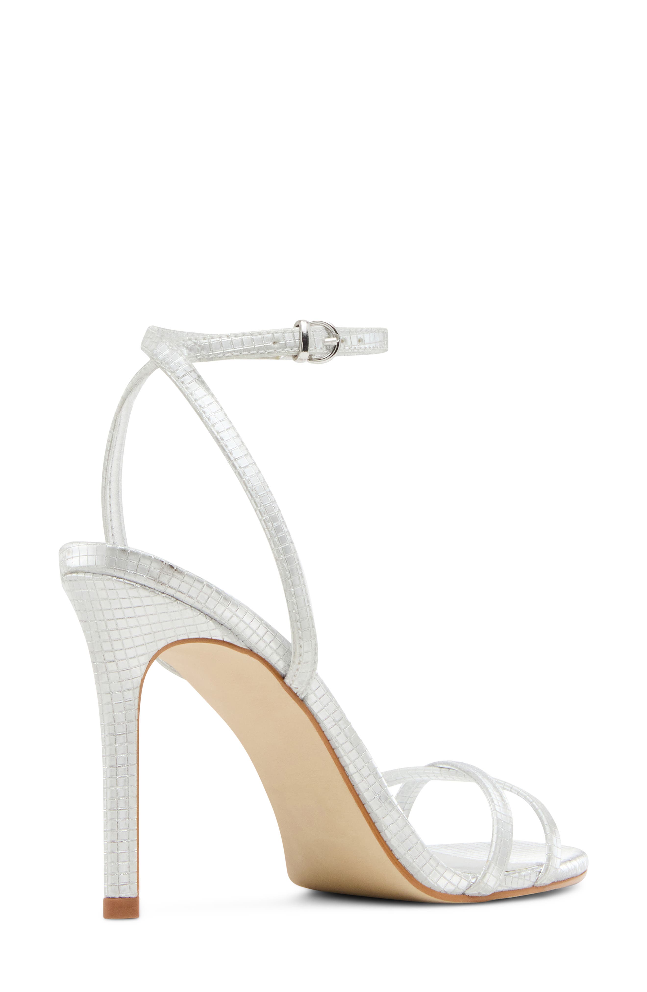 Ankle Strap Stiletto Sandal, Alternate, color, SILVER