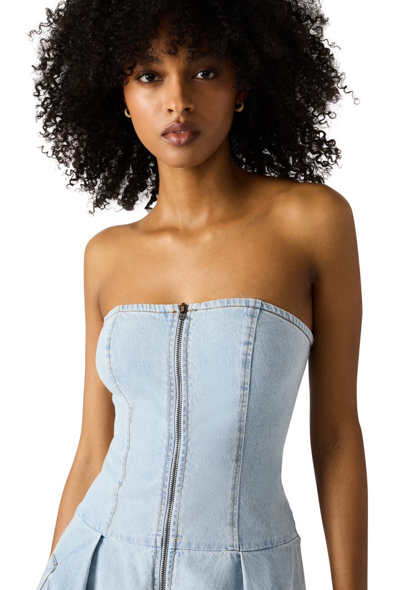 Isla Strapless Denim Dress, Alternate, color, SOFT BLUE