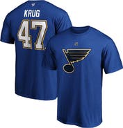 FANATICS Men's Fanatics Branded Torey Krug Blue St. Louis Blues Authentic Stack Name & Number T-Shirt