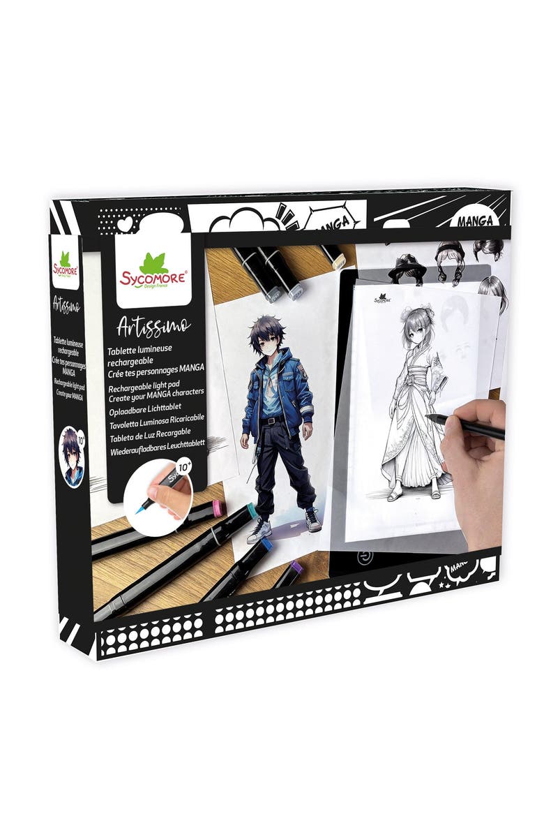 Sycomore Manga - XL Rechargeable Led Light Pad - Create Your Manga Characters - 10y+, Main, color, Multicolor