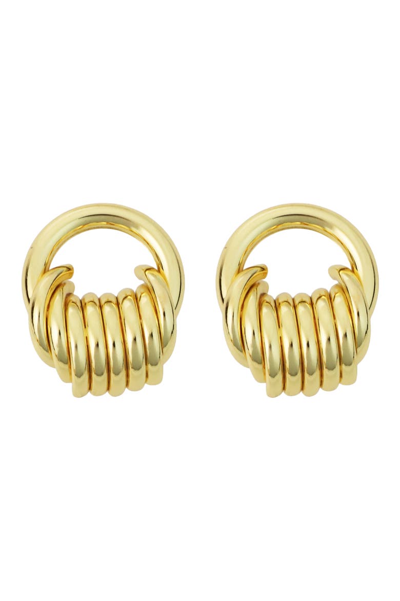 Circle Wrapped Door Knocker Earrings, Main, color, GOLD