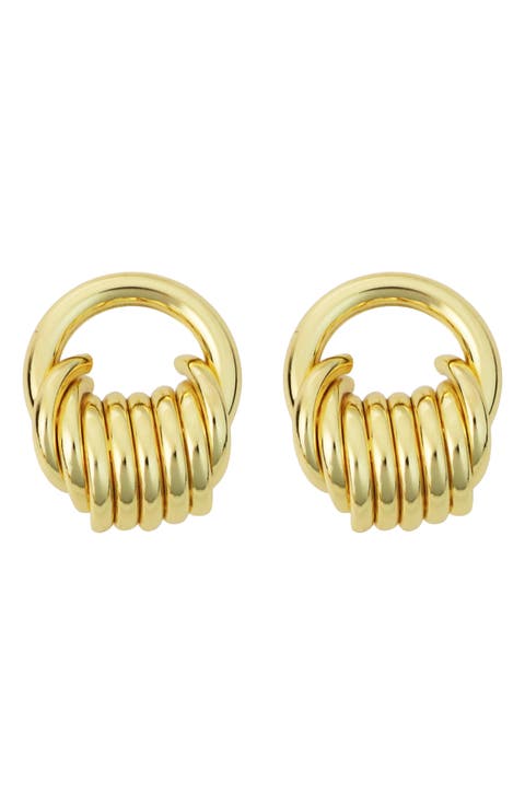 Circle Wrapped Door Knocker Earrings