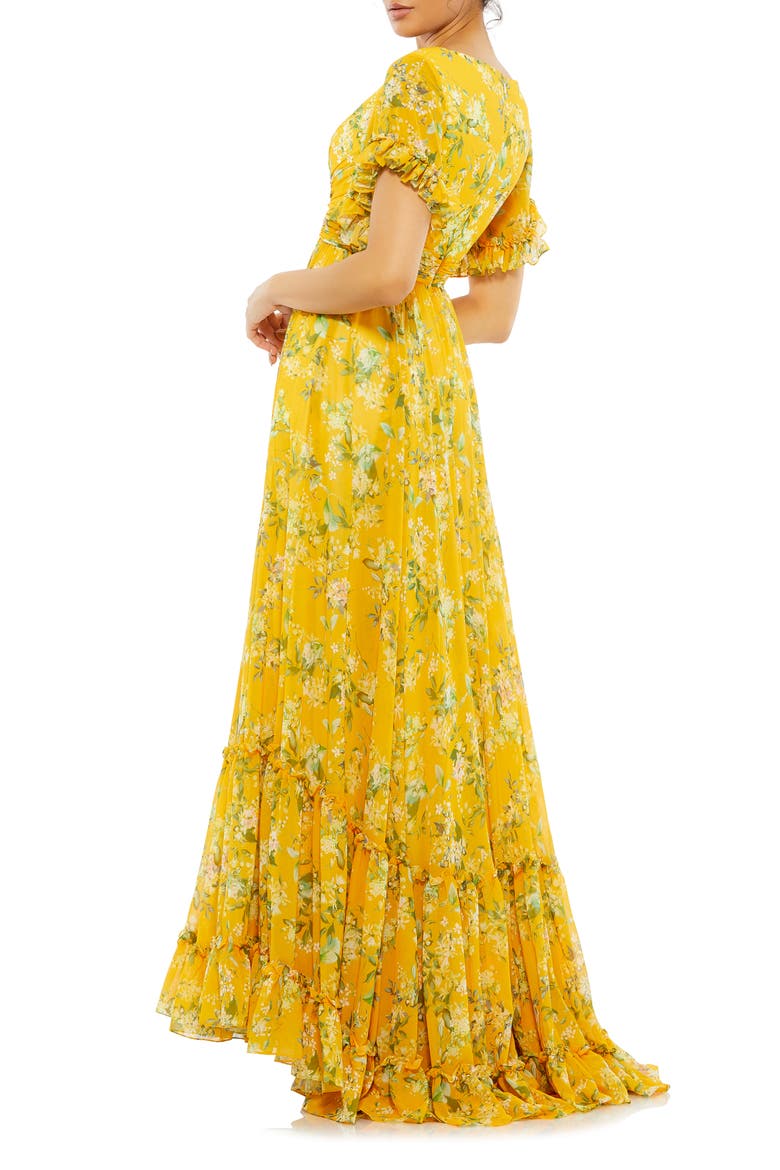 Flounce Sleeve Floral Maxi Dress, Alternate, color, YELLOW MULTI