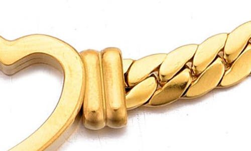 Adornia Heart Charm Curb Chain Necklace In Gold