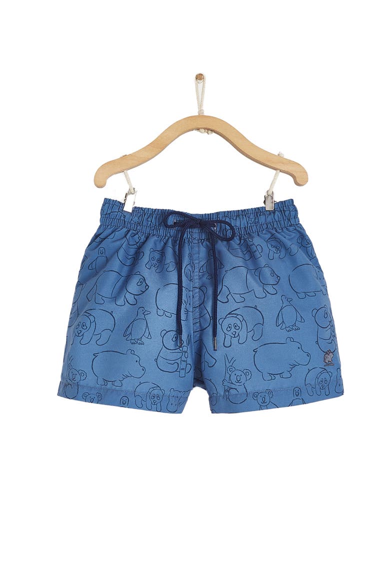 Premium Quality Panda Swim Trunks for Toddler, Main, color, BLUE