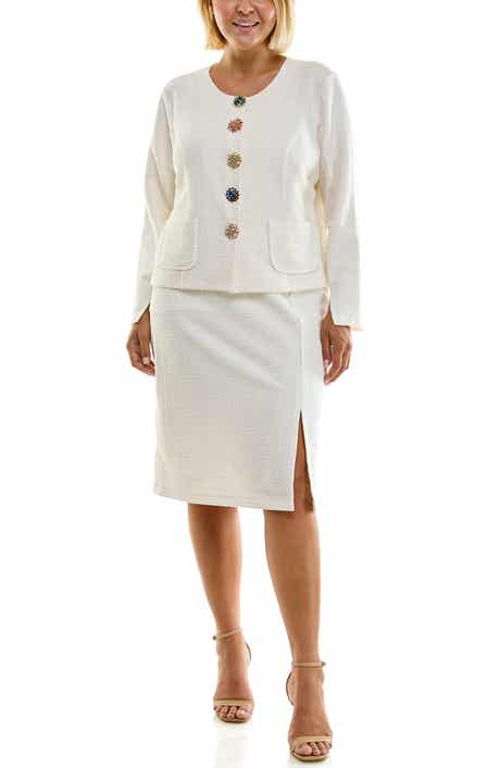 Knit Jacket & Midi Skirt 2-Piece Set