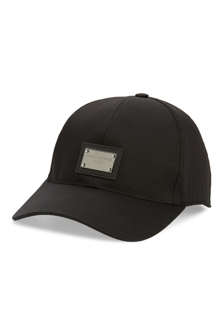 Logo Plate Baseball Cap, Main, color, BLACK