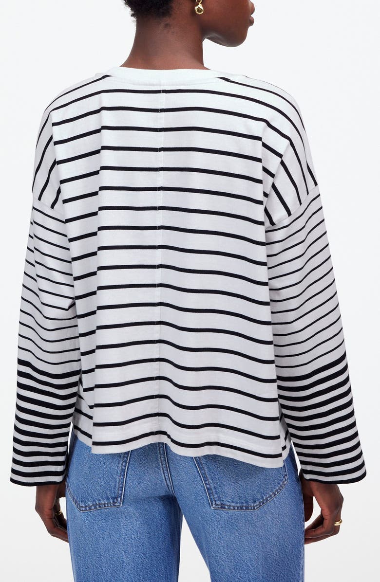 Madewell Easy Stripe Crewneck Long Sleeve T-Shirt, Alternate, color,