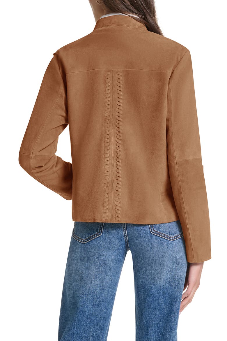 Convertible Collar Leather Jacket, Alternate, color, HAZELNUT