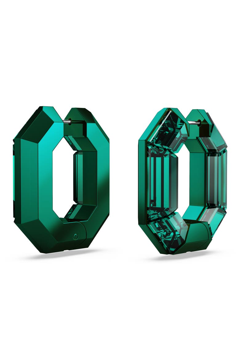 Lucent Hoop Earrings, Alternate, color, GREEN