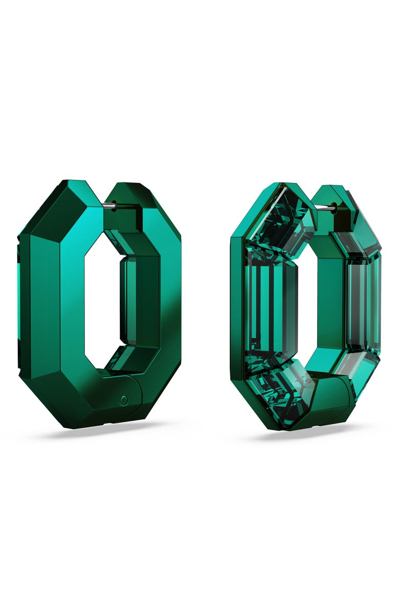 Swarovski Lucent Hoop Earrings, Alternate, color, Green