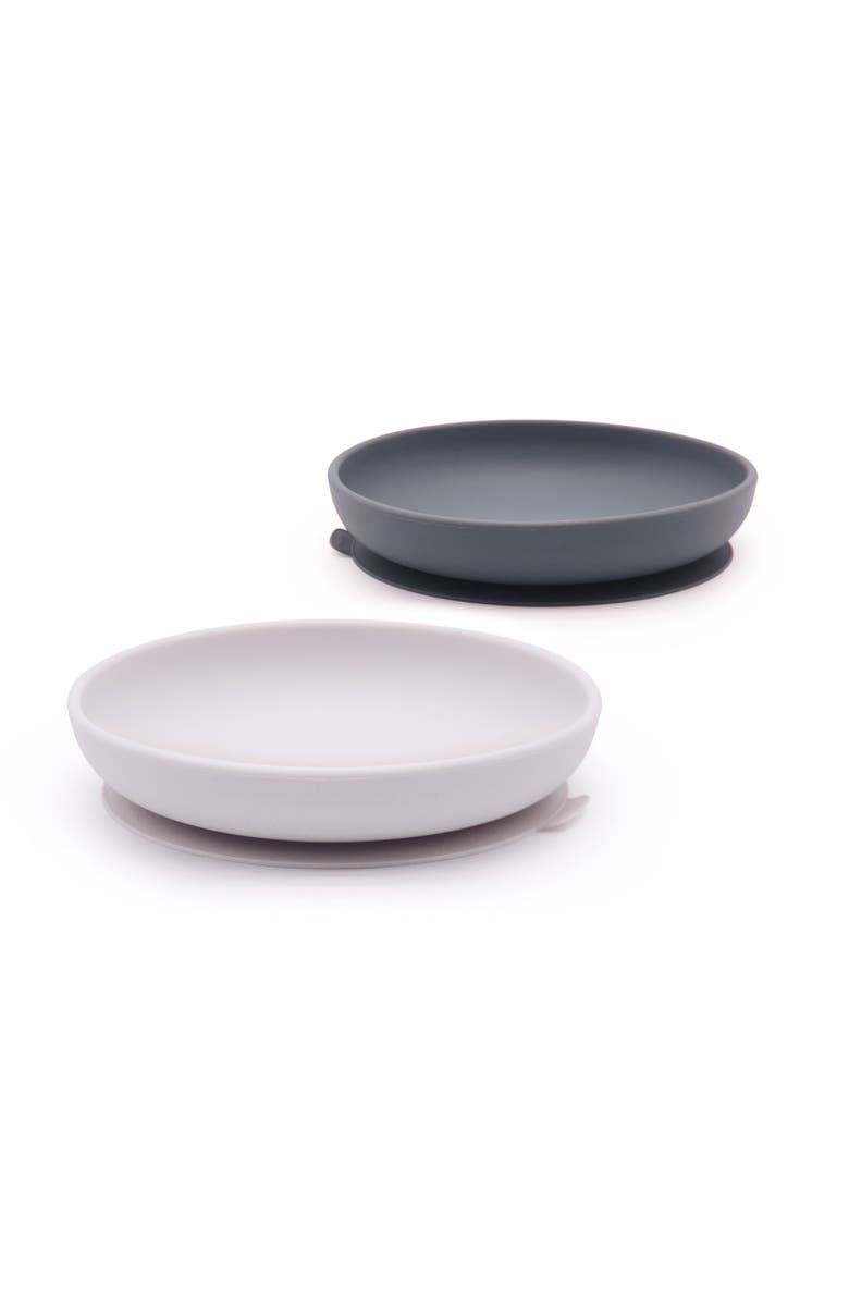 EKOBO Silicone Suction Baby Plate Set, Main, color, Cloud / Storm