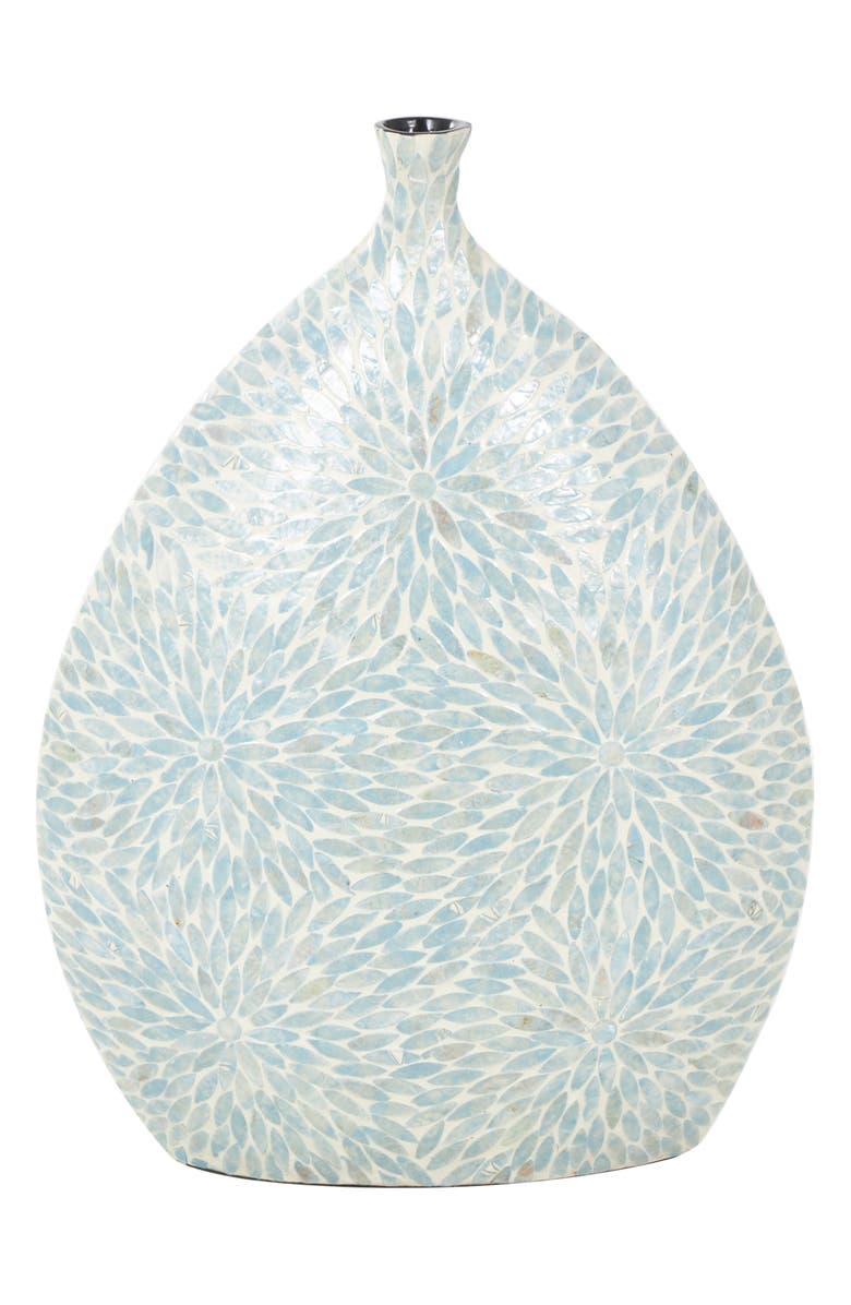 VIVIAN LUNE HOME Mother of Pearl Vase, Alternate, color, Light Blue
