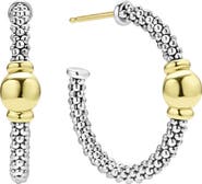 LAGOS Signature Caviar Bead Station Hoop Earrings